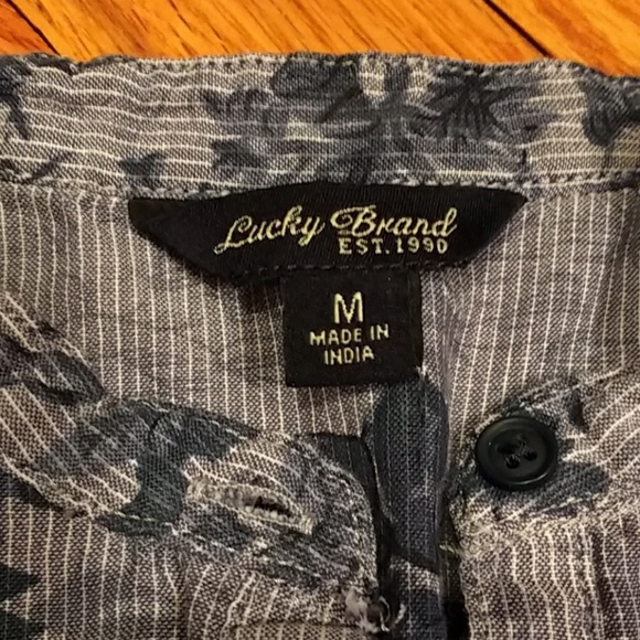 Lucky Brand floral popover half button shirt M - Picture 2 of 4